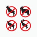 No sheep, no angora goat, no billy goat, no big horn goat - goat, sheep, lamb logo emblem or button icon silhouette - mammal, anim Royalty Free Stock Photo