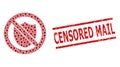 No Shield Composition of No Shield Items and Grunge Censored Mail Stamp