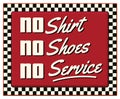 No Shirt No Shoes No Service Diner Retro Sign Royalty Free Stock Photo