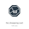 No shopping cart icon vector. Trendy flat no shopping cart icon from traffic signs collection isolated on white background. Vector Royalty Free Stock Photo