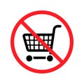 No shopping cart sign, vector illustration