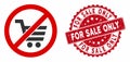 No Shopping Icon with Textured For Sale Only Stamp Royalty Free Stock Photo