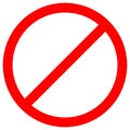 No Sign Empty Red Crossed Out Circle,Not Allowed Sign,Blank Prohibiting Symbol,Vector Illustration, Isolate On White Background