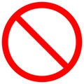 No Sign Empty Red Crossed Out Circle,Not Allowed Sign,Blank Prohibiting Symbol,Vector Illustration, Isolate On White Background