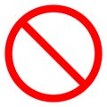 No Sign Empty Red Crossed Out Circle,Not Allowed Sign Isolate On White Background,Vector Illustration EPS.10