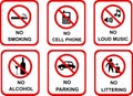 No sign icons