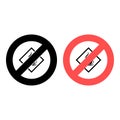 No No sign, tea icon. Simple glyph, flat vector of Food ban, prohibition, embargo, interdict, forbiddance icons for UI and UX, Royalty Free Stock Photo