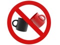 No sign with two cups concept Royalty Free Stock Photo