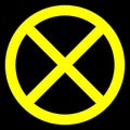 No sign - yellow thin simple, isolated - vector