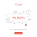 No signal. Error page ,page not found concept.Flat line style for website.The page you requested could not be found Royalty Free Stock Photo