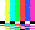 No signal poster TV retro television test pattern screen glitch background color bars vector illustration. Royalty Free Stock Photo
