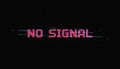 No signal text displaying digital glitch on screen Royalty Free Stock Photo