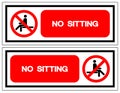 No Sitting Symbol Sign, Vector Illustration, Isolate On White Background Label .EPS10