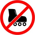 No skate, rollerskate prohibited symbol. Vector. Royalty Free Stock Photo