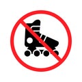 No skates icon. City public sign.