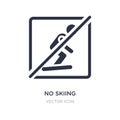 no skiing icon on white background. Simple element illustration from Maps and Flags concept Royalty Free Stock Photo