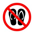 No slipper sign with a white background