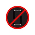 No smartphone sign icon. Turn off cellphone symbol