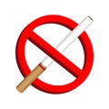 No smoke cigarette icon prohibition sign vector