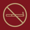 No smoke icon. Stop smoking symbol. Vector. Royalty Free Stock Photo