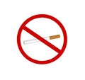No smoke sign in white background Royalty Free Stock Photo