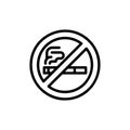 no smoking area icon isolated on black. No smoking area icon symbol suitable for user interface, graphic designers and websites on Royalty Free Stock Photo