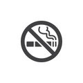 No smoking area icon vector, filled flat sign, solid pictogram isolated on white Royalty Free Stock Photo