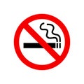 No smoking area sign. Vector cigarette sign icon isolated on white background Royalty Free Stock Photo