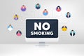 No smoking banner. Stop smoke sign. Vector Royalty Free Stock Photo