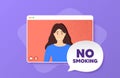 No smoking banner. Stop smoke sign. Vector