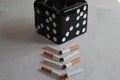 No smoking broken cigaretts stop cigarette concept empty ashtray Royalty Free Stock Photo