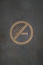 No smoking cigarette sign in on the wall in cafe. Royalty Free Stock Photo