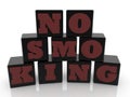NO SMOKING concept on black blocks