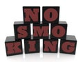 No smoking concept on black cubes on white background Royalty Free Stock Photo