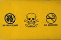 No smoking- Danger - No fire