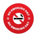 No smoking day sign. Quit smoking day symbol.