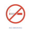 No Smoking flat icon. Colored element sign from office tools collection. Flat No Smoking icon sign for web design Royalty Free Stock Photo