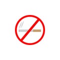 No smoking flat vector sign