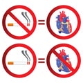 No smoking and heart sign