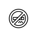 No smoking icon. Simple line, outline vector elements of taxi service icons for ui and ux, website or mobile application