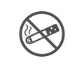 No smoking icon. Stop smoke sign. Vector Royalty Free Stock Photo