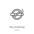 no smoking icon vector from airport collection. Thin line no smoking outline icon vector illustration. Outline, thin line no Royalty Free Stock Photo