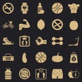 No smoking icons set, simple style