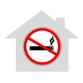 No smoking inside the house sign caution warn symbol Royalty Free Stock Photo