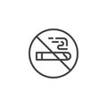 No Smoking line icon