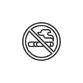 No smoking line icon