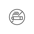 No smoking line icon