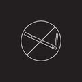 No smoking line icon, outline vector logo illustration, linear p