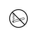 No smoking line icon, prohibition sign, forbidden