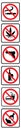 No smoking,no marijuana,no gun,no alcohol,no food symbols collection Royalty Free Stock Photo